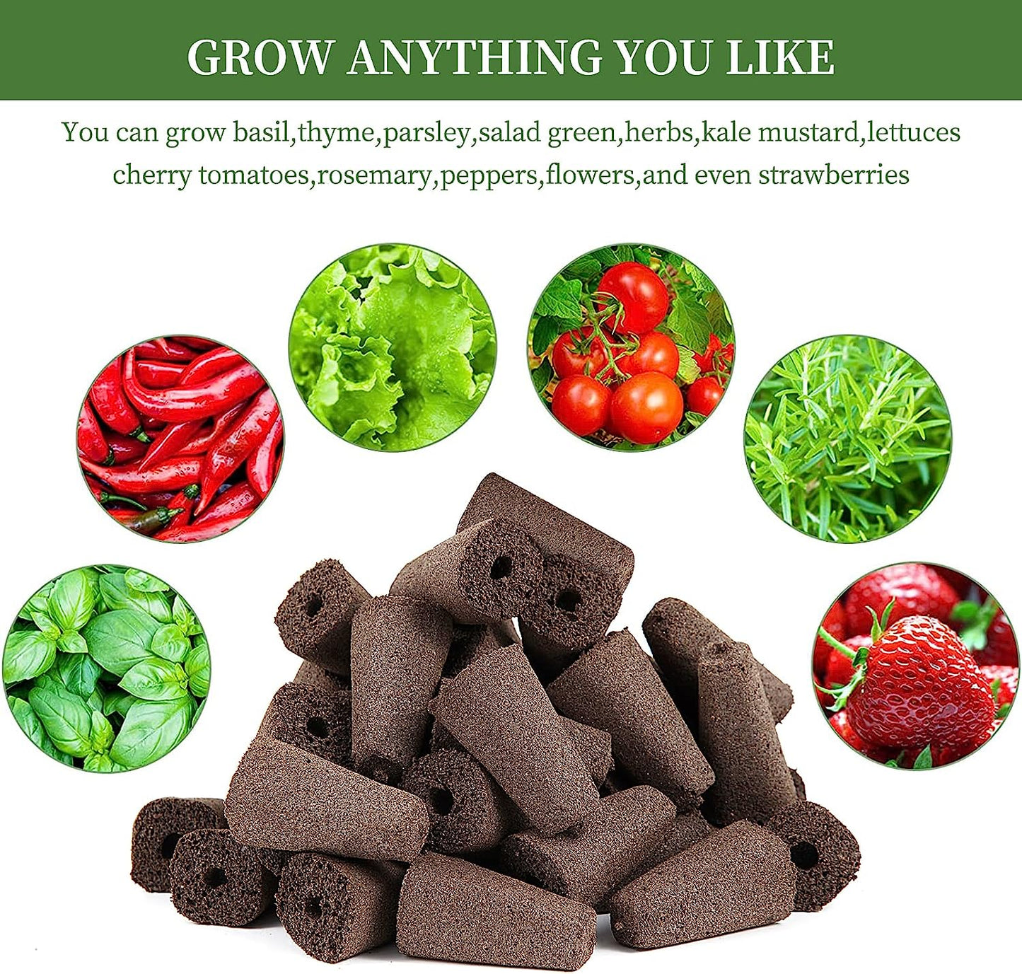 Grow Sponges, Seed Starter Pods Root Growth Sponges Eco-Friendly PH Balanced Square Sponges Replacement Compatible with QYO, LYKO, iDOO IG201Hydroponic Growing System, 50 Pack