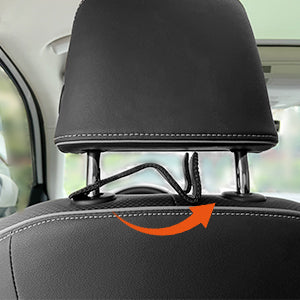 LANVRION Car Headrest Hooks for Purses and Bags, Upgraded 2 in 1 Cars Back Seat Head Rest Hanger Vehicle Leather Organizer Storage Holder Hook Matching Cars Interior