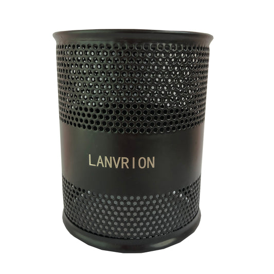 LANVRION Pen Holder for Desk, Premium Mesh Metal Pencil Holder Pen Cup Marker Holder Makeup Brush Holders, Desk Accessories & Workspace Organizers for Home, School & Office, Black, 3.7’’ Tall, 1 Pack